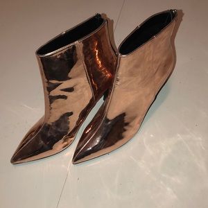 Top Shop Rose Gold Metallic Booties